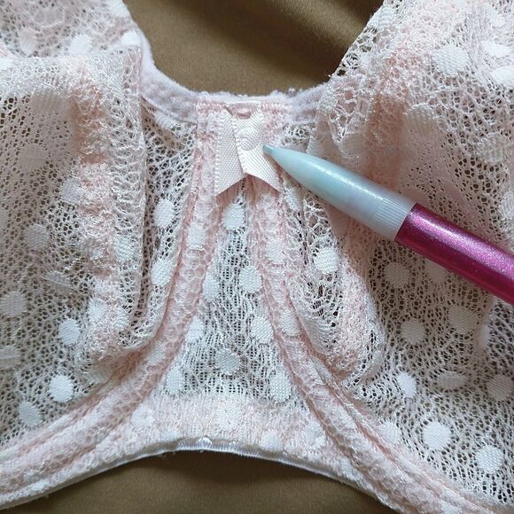 FREYA AA5201 Starlight Side Support Bra 32I Pink Lace Sheer Underwired Bow - Picture 7 of 7